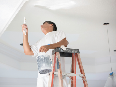 Painter and decorator at work