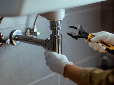 Plumber at work