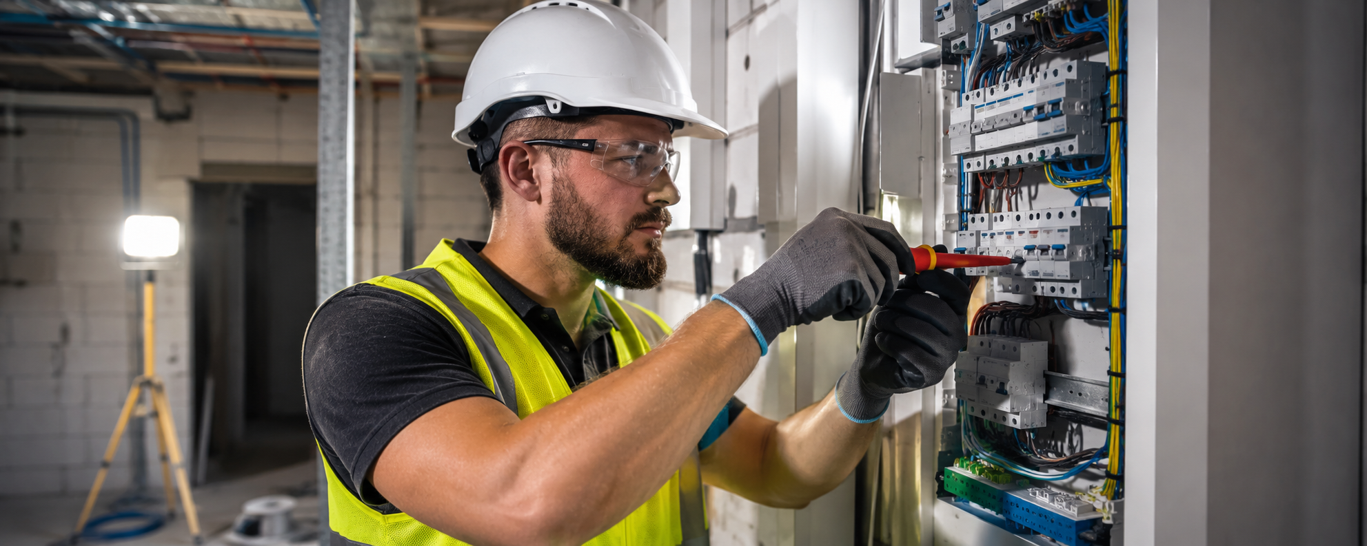 Electrician at work