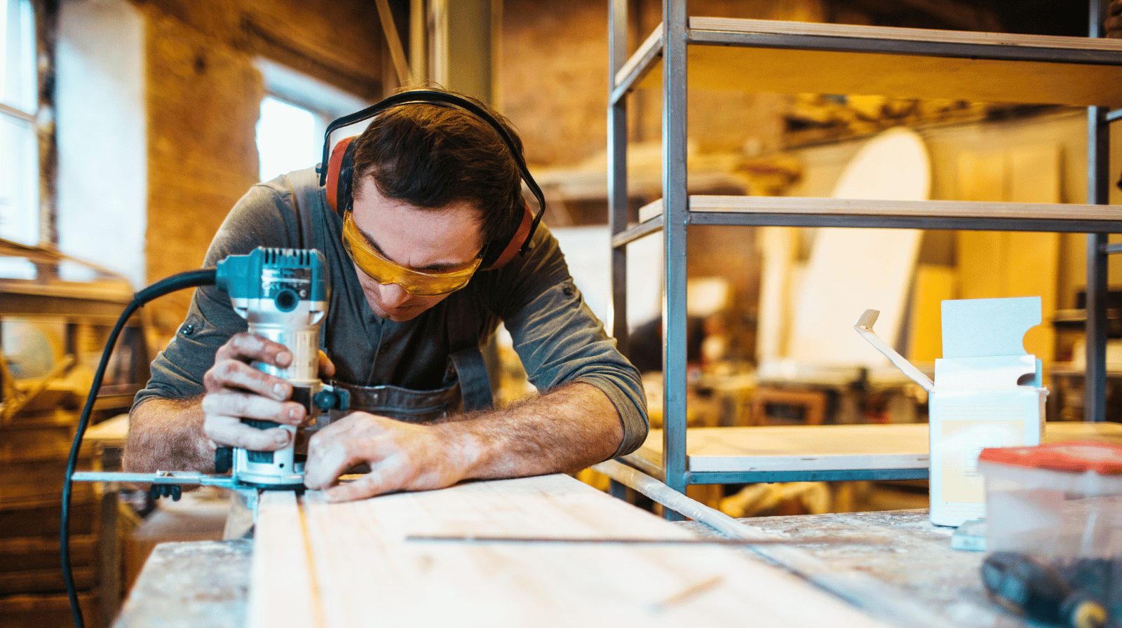 Joiner at work in their workshop
