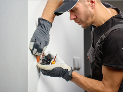 Electrician with van or completed installation